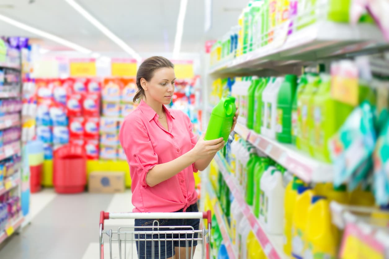 Woman buys washing powder